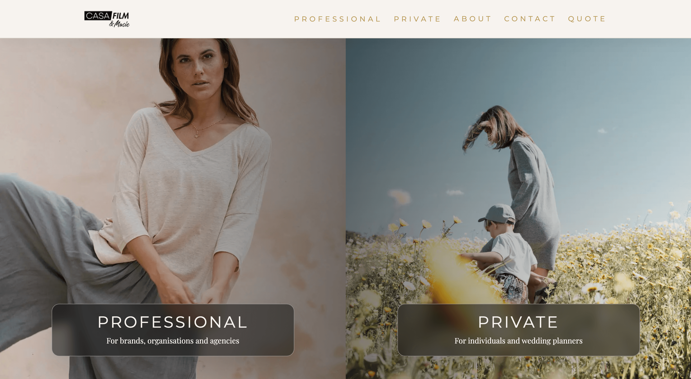 Casa Film and Music website screenshot